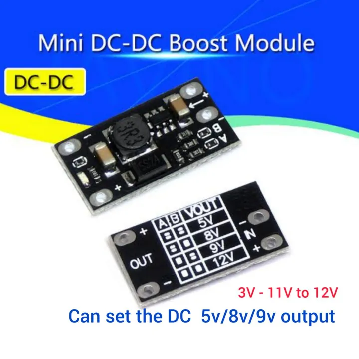 Mini DC-DC Boost Step Up 3.7V to 12V Module Can Set 5V/ 8V/ 9V- Compact DC-DC Converter