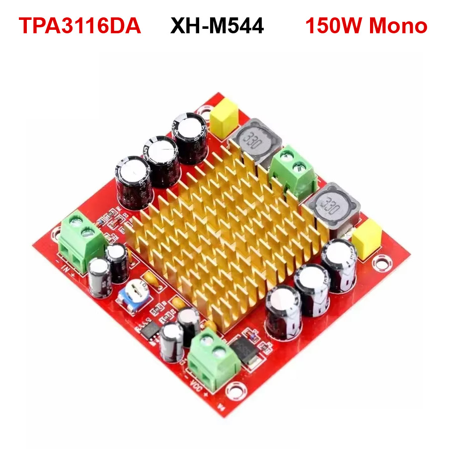 XH-M544 Digital Amplifier Board Original TPA3116DA 150W D2 Mono Channel Amplifier DC 12V 24V