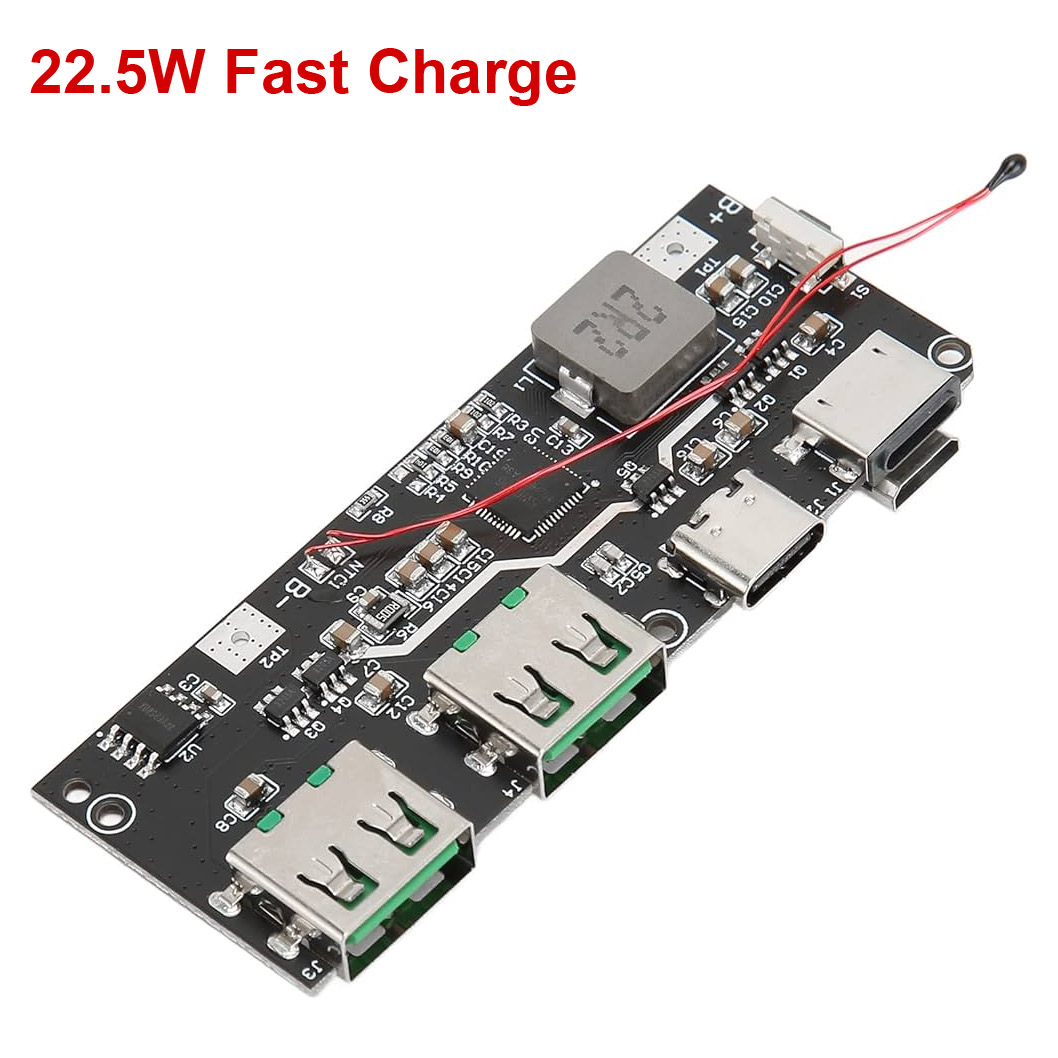 22.5W Fast Charging Power Bank Circuit 5 ports Bi-Directional QC4 PD3.0 SW6206 3.7V Input