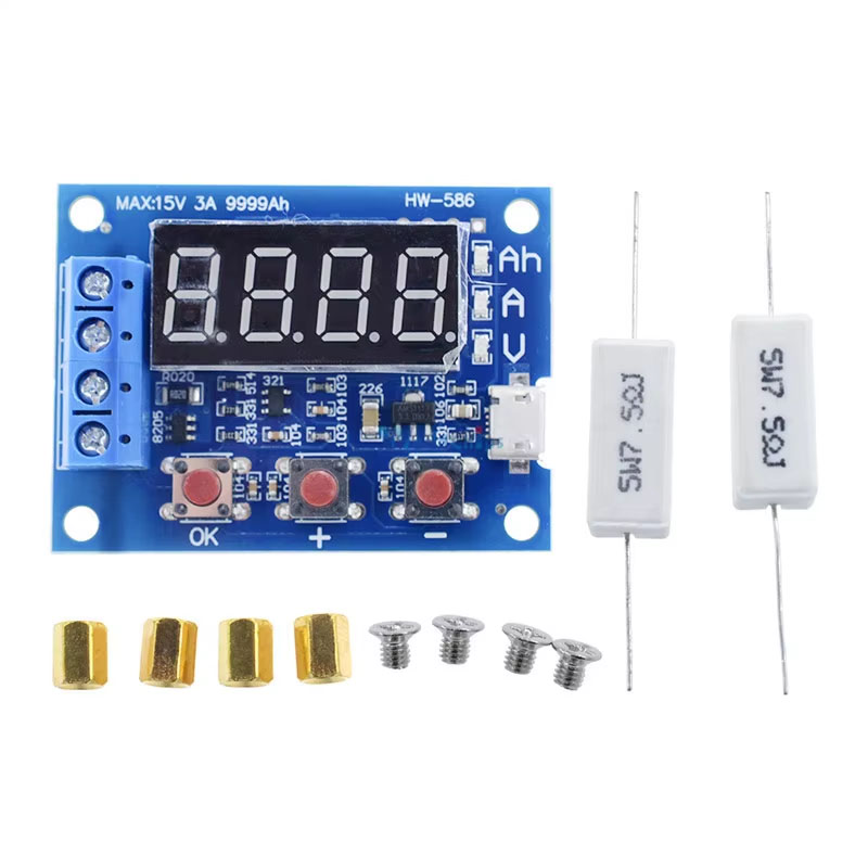 HW-586 ZB2L3 1.2v 12v 18650 Li-ion Lithium Battery Capacity Tester Resistance Lead-acid Battery Capacity Meter Discharge Tester