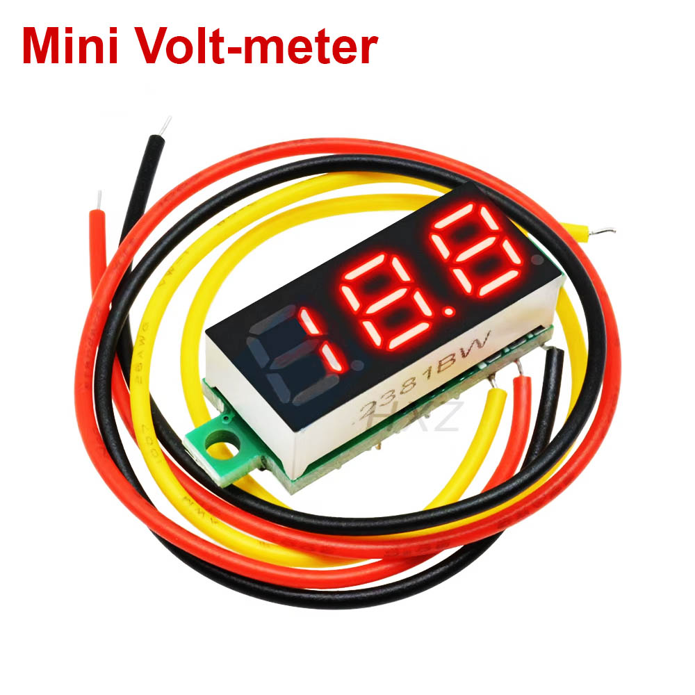 0.28 Inch DC3.7V-100V Mini Digital Voltmeter Voltage Tester Meter Red LED Screen Electronic Parts Accessories