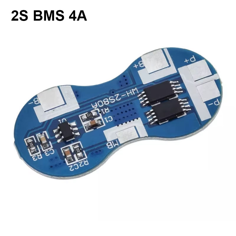 4A 7.4V 2S BMS 18650 Lithium Battery Protection Board 8.4V Overcurrent and Over Voltage