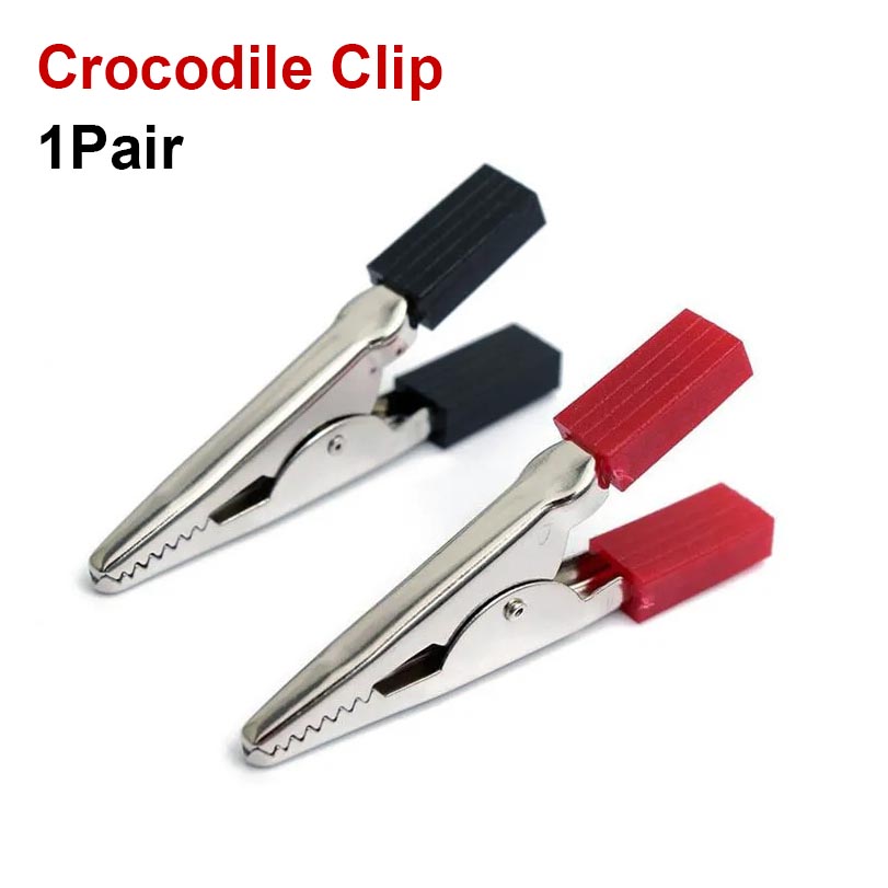 Crocodile Alligator Clip Set 1 Pair Red and Black