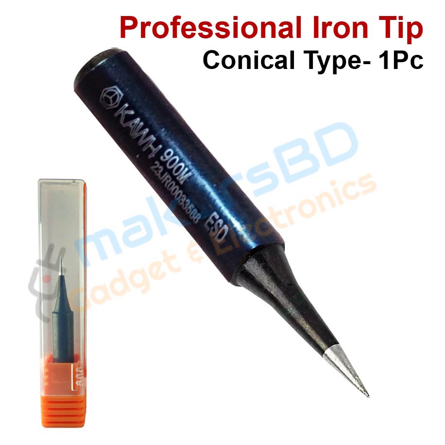 Professional Soldering Iron Bit 900M Tip Conical Type Lead Free Soldering- Black 1Pc