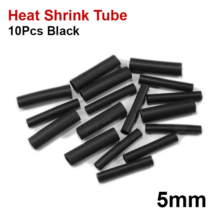 5mm Heat Shrink Tube Pre-Cut Black 1 Inch per 10 Pcs