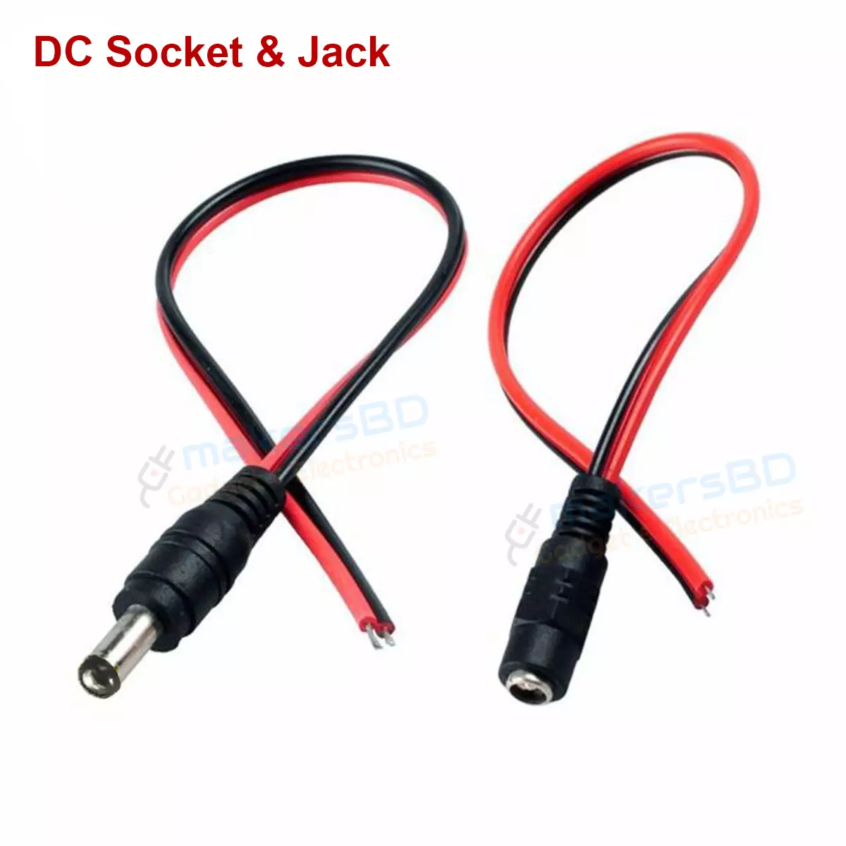 DC Power Socket and Jack Plug Connector Cable Wire for Diy Electronics