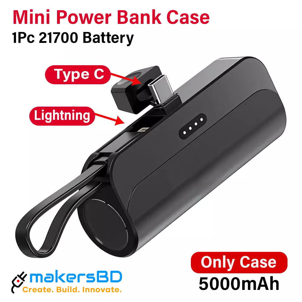 Mini Power Bank Case Pocket Size 5000mAh Case (Without Battery)