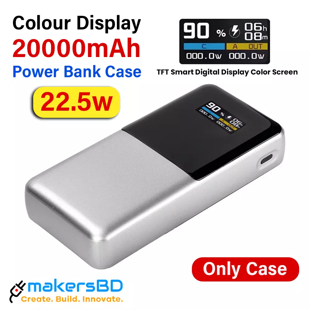 Premium Quality 20000mah Power Bank Case With TFT Display 22W (Without Battery)