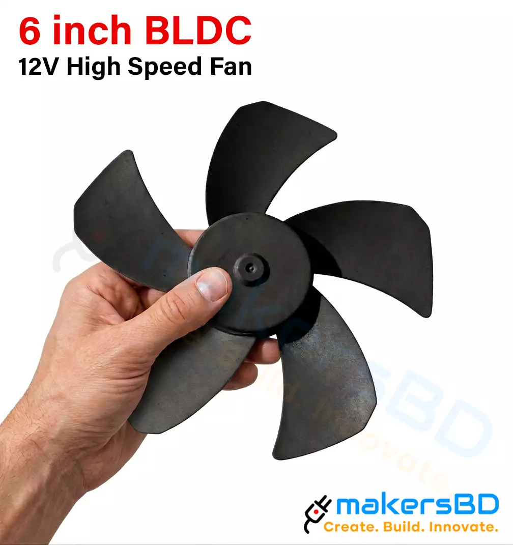 6 inch BLDC Brushless Fan Motor 9V/12V 5 Blades High Air Flow