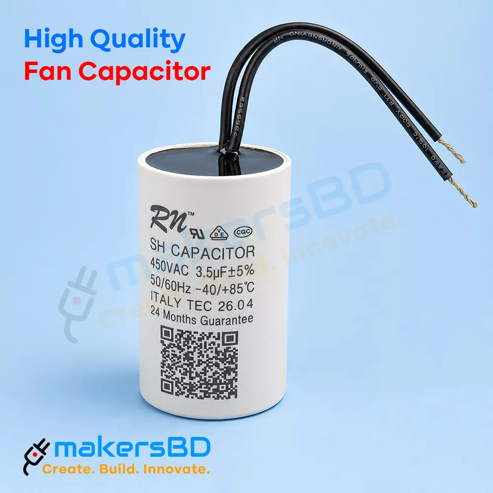 3.5uf SH Fan Capacitor 450V AC White