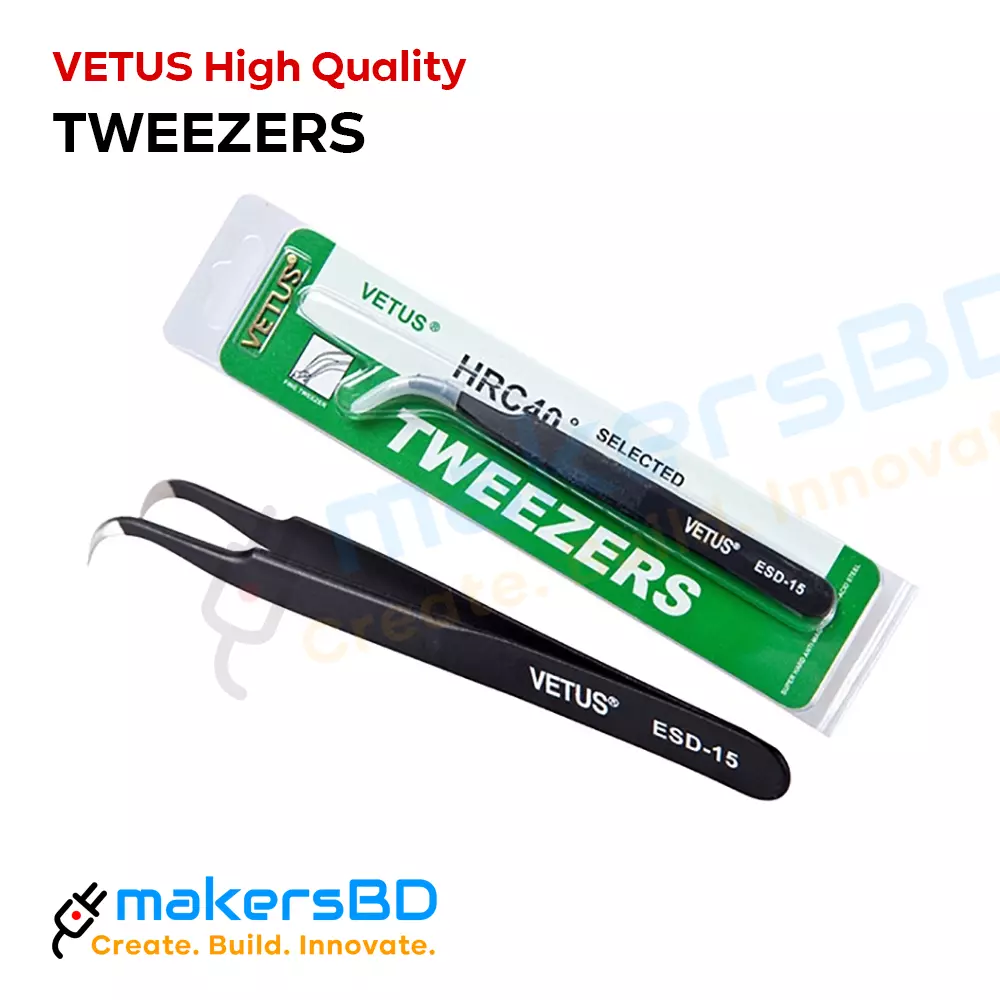 High Quality Tweezers VETUS HRC40 ESD-15 BLACK