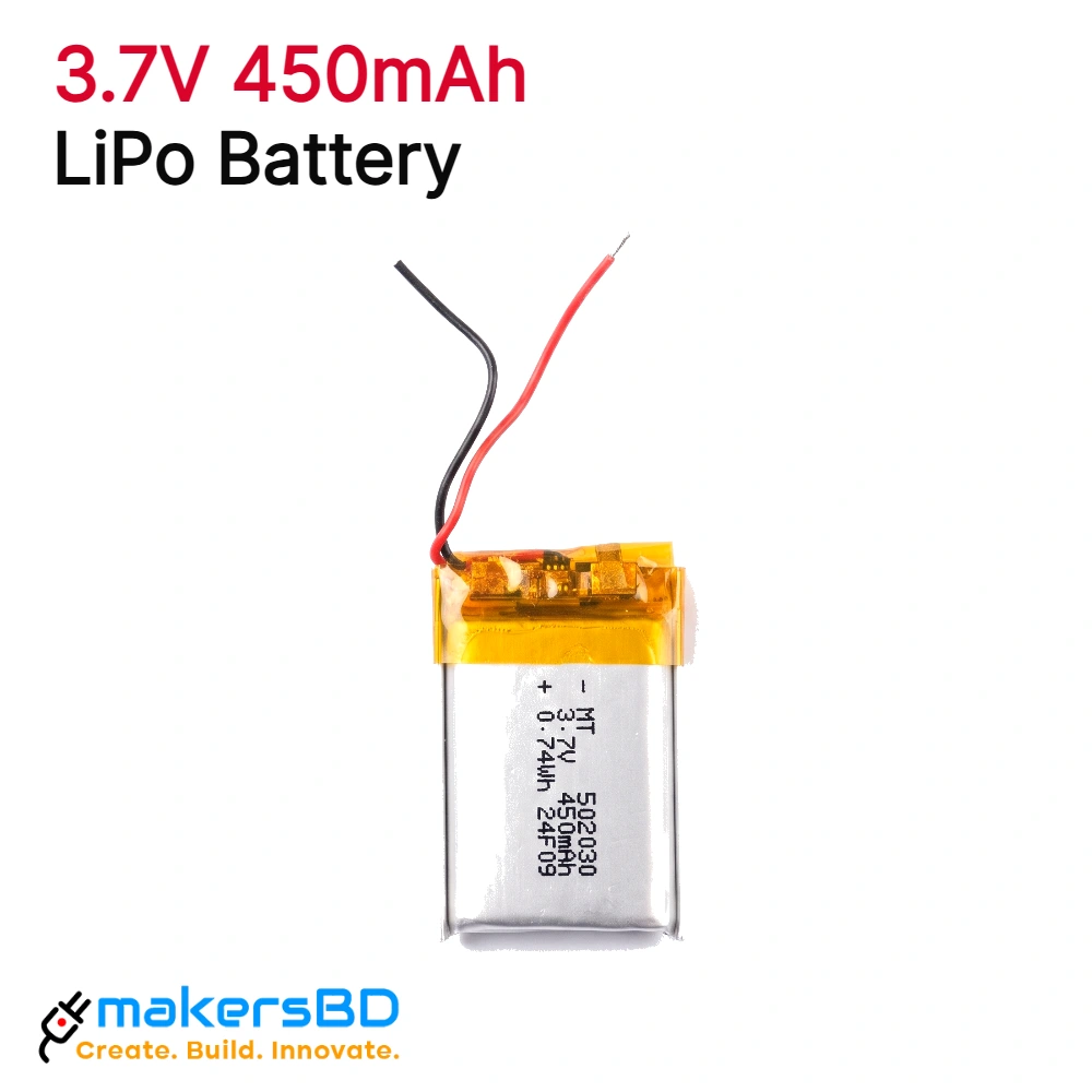 MT 502030 3.7V 450mAh 0.74Wh LiPo Battery with  PCM